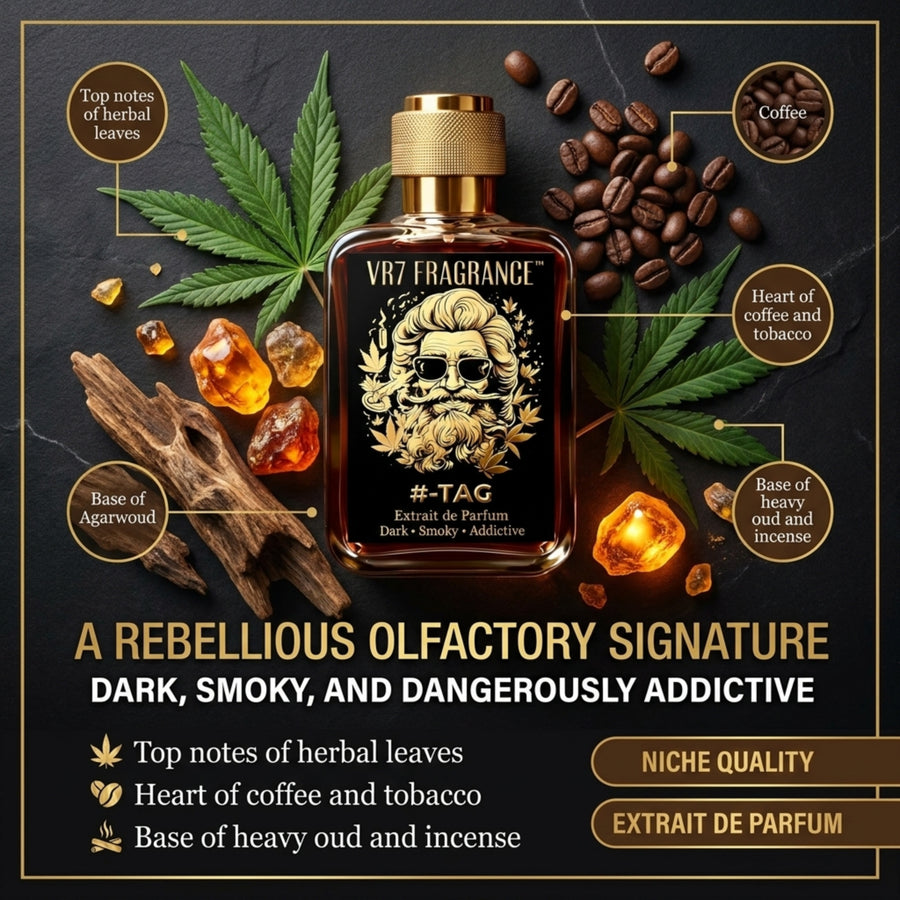 #-Tag | Earthy Smoky Tobacco Incense | Extrait de Parfum | VR7 Fragrance - VR7 Fragrance™ -