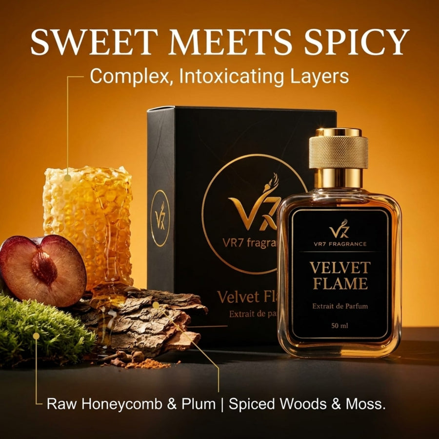 Velvet Flame | Woody Honey Amber | Extrait de Parfum | VR7 Fragrance - VR7 Fragrance™ -